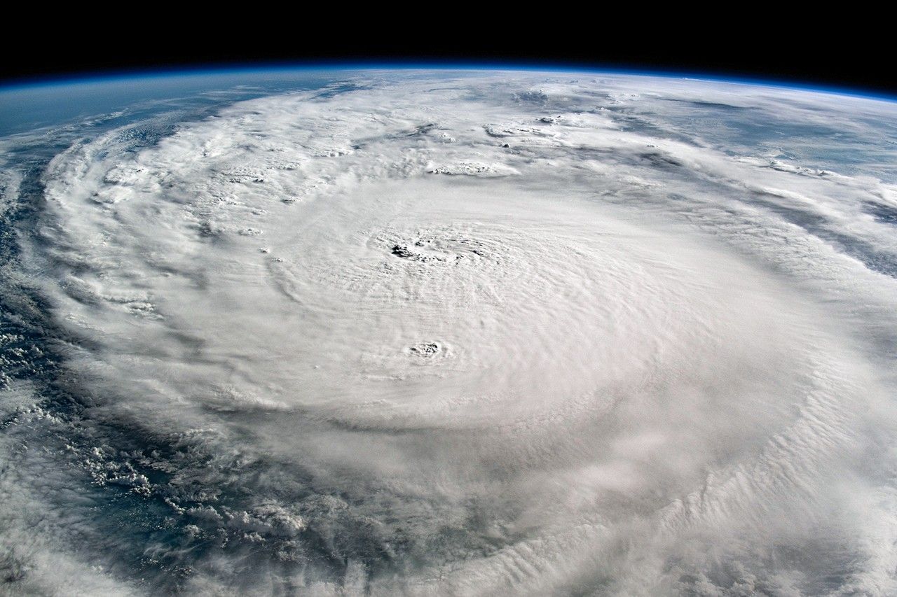 Hurricane Milton over the Gulf of Mexico, photographed from the International Space Station on 8 October 2024.